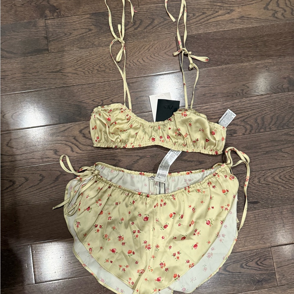 Zara Yellow Floral Pajama Set